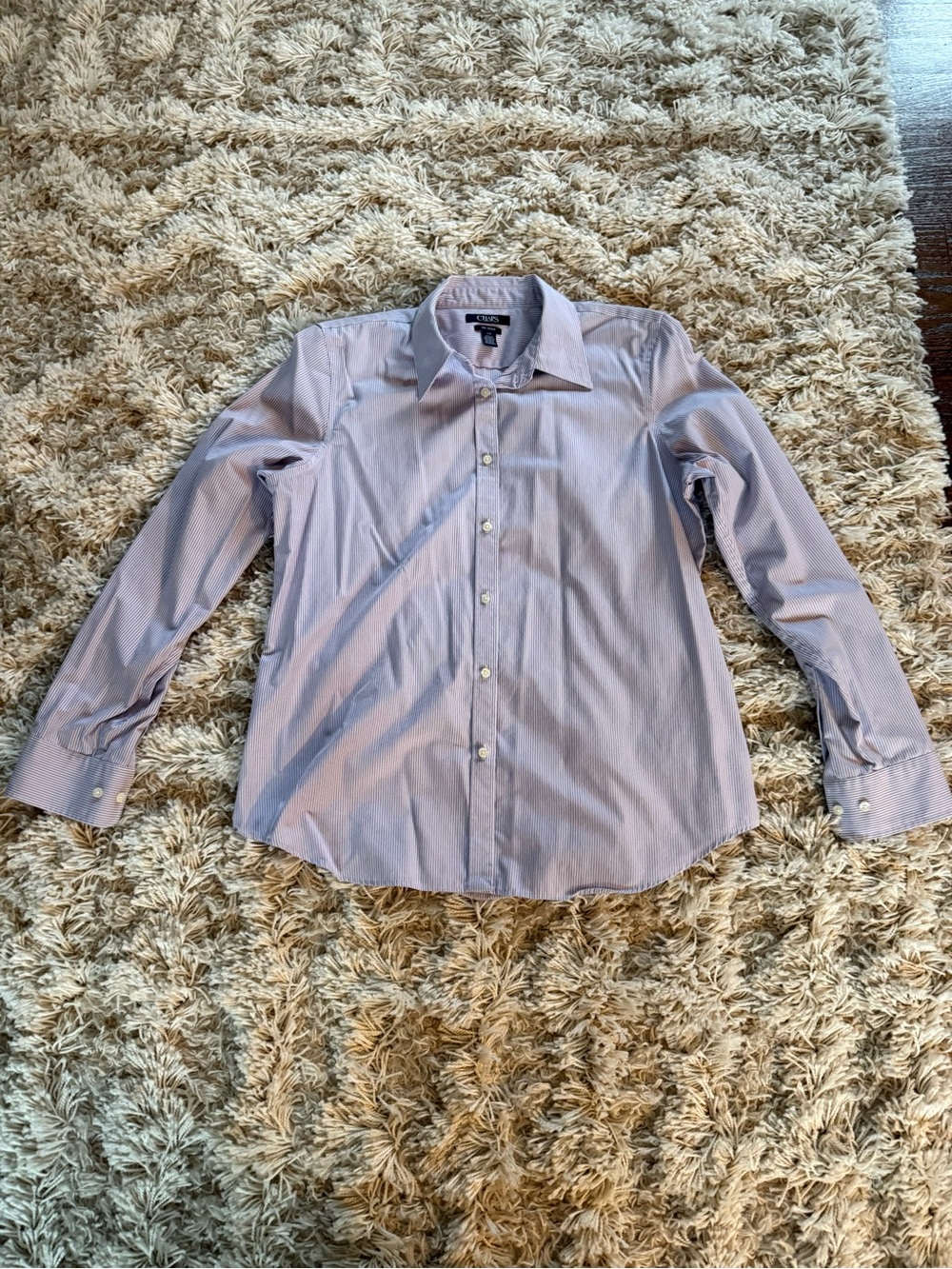 Champs women’s lavender and white Dress Shirt - Classic Button-Down